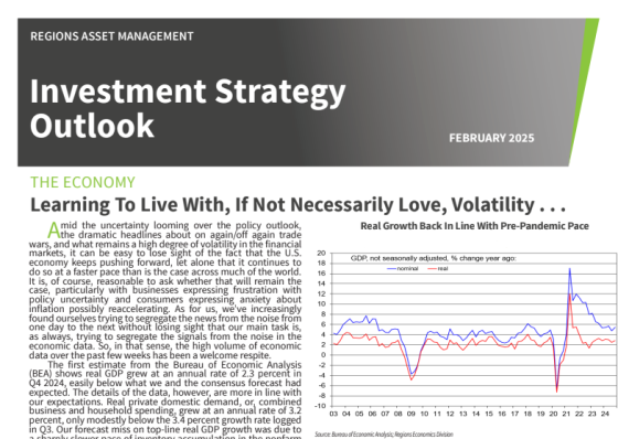 Region – Investment Strategy Outlook, Feb 2025 