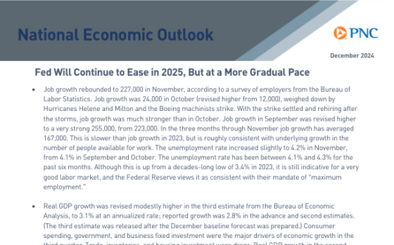 PNC – National Economic Outlook, Dec 2024 