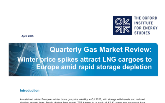 Oxford Institute for Energy Studies – Quarterly Gas Market Review 