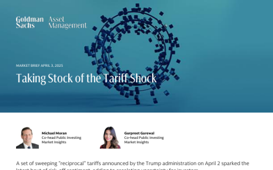 Goldman Sachs – Taking Stock of the Tariff Shock, Apr 2025 