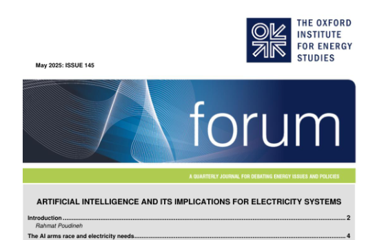 OIES – Artificial Intelligence and Its Implications for Electricity Systems 