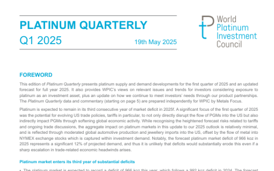 WPIC – Platinum Quarterly, Q1 2025 