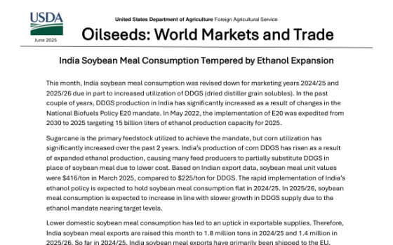 USDA – Oilseeds: World Markets and Trade, Jun 2025 