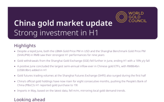 World Gold Council – China Gold Market Update, Jul 2025 