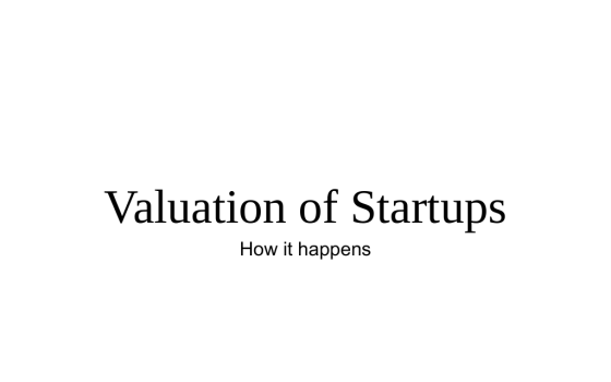 Prudence Advisors – Valuation of Startups 