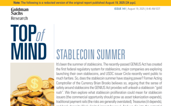 Goldman Sachs – Stablecoin Summer, Aug 2025 