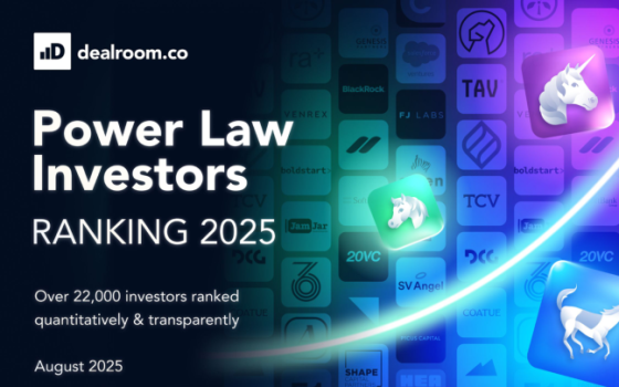 Dealroom.co – Power Law Investors Ranking, Aug 2025 