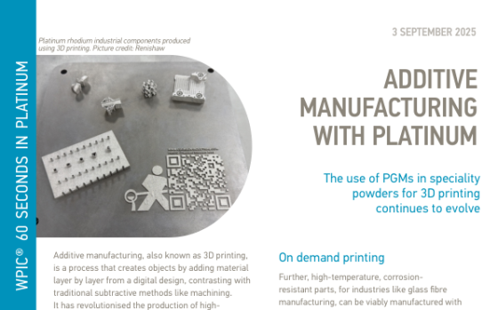 WPIC – Additive Manufacturing with Platinum, Sep 2025 