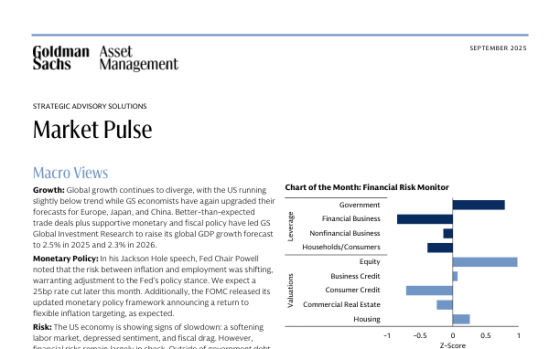 Goldman Sachs – Market Pulse, Sep 2025 