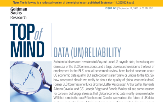 Goldman Sachs – Data (Un)reliability, Sep 2025 