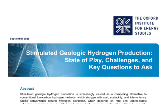 OIES – Stimulated Geologic Hydrogen Production: State of Play, Challenges, and Key Questions to Ask 