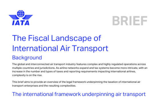 IATA – The Fiscal Landscape of International Air Transport 