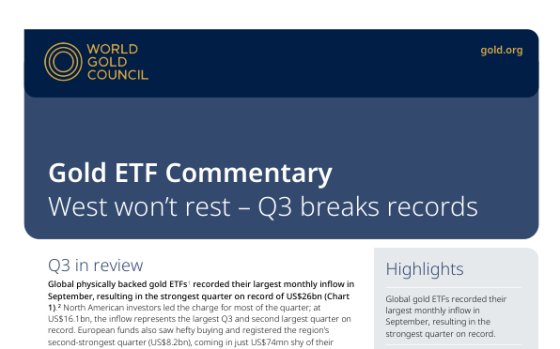 World Gold Council – Gold ETF Commentary, Sep 2025 