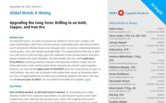 BMO Capital Markets – Global Metals & Mining: Upgrading the Long Term, Sep 2025 