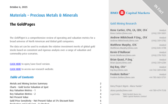 BMO Capital Markets – The GoldPages, Oct 2023 