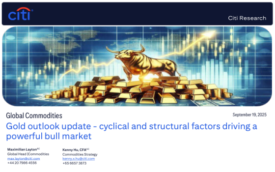 CITI – Gold Outlook, Sep 2025 