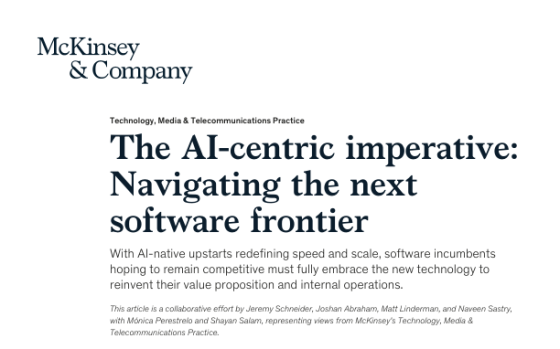 McKinsey & Company – The AI-centric Imperative: Navigating the Next Software Frontier 