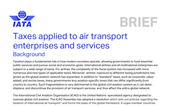 IATA – Taxes Applied to Air Transport Enterprises and Services 