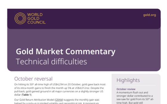 World Gold Council – Gold Market Commentary, Oct 2025 