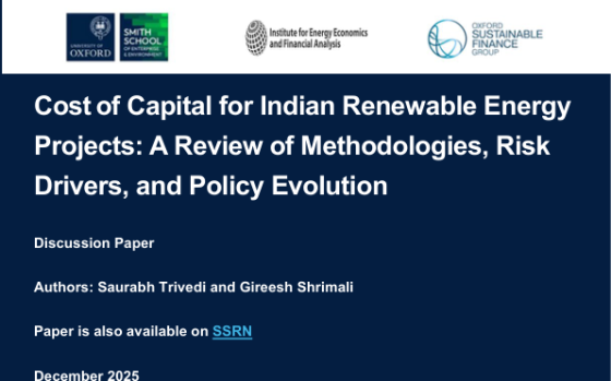 IEEFA – Cost of Capital for Indian Renewable Energy Projects: A Review of Methodologies, Risk Drivers, and Policy Evolution 