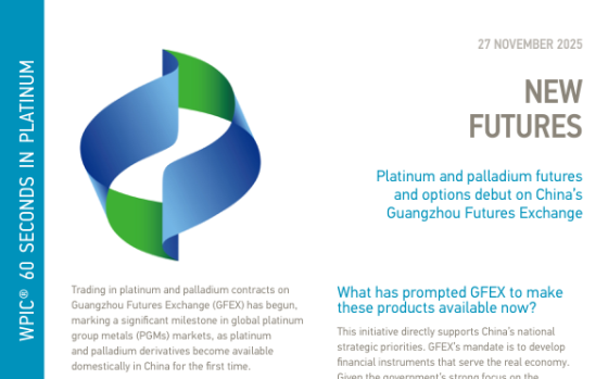 WPIC – 60 Seconds in Platinum: Platinum and Palladium Futures and Options Debut on China’s Guangzhou Futures Exchange 