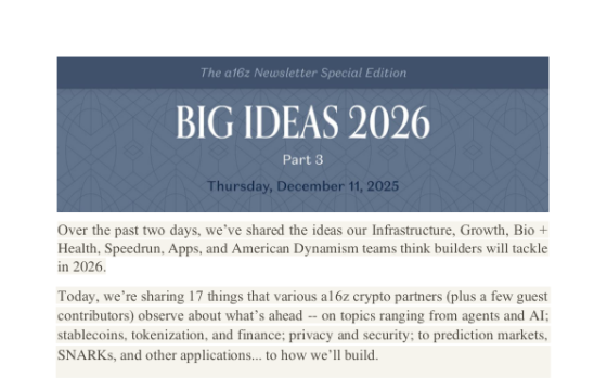 a16z – Big Ideas 2026, Part 3 