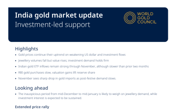 World Gold Council – India Gold Market Update, Nov 2025 