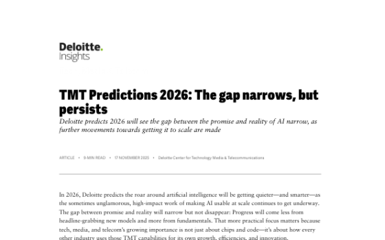 Deloitte – TMT Predictions 2026: The Gap Narrows, but Persists 