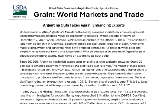 USDA – Grain: World Markets and Trade, Jan 2026 