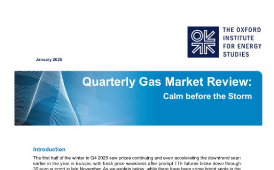OIES – Quarterly Gas Market Review: Calm Before the Storm, Jan 2026 