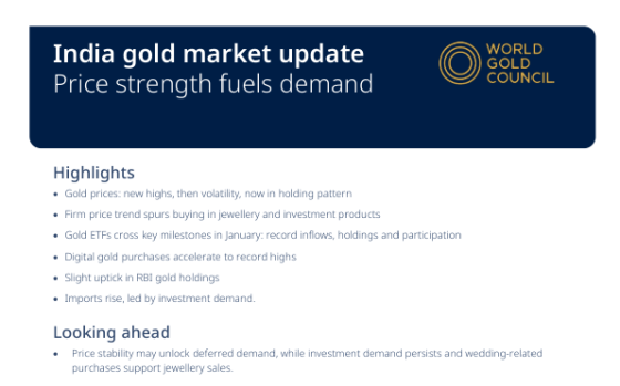 WGC – India Gold Market Update, Jan 2026 