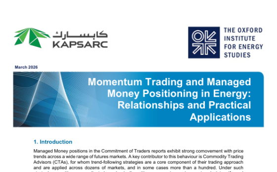 OIES – Momentum Trading and Managed Money Positioning in Energy 
