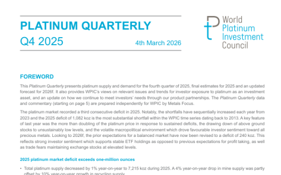 WPIC – Platinum Quarterly, Q4 2025 