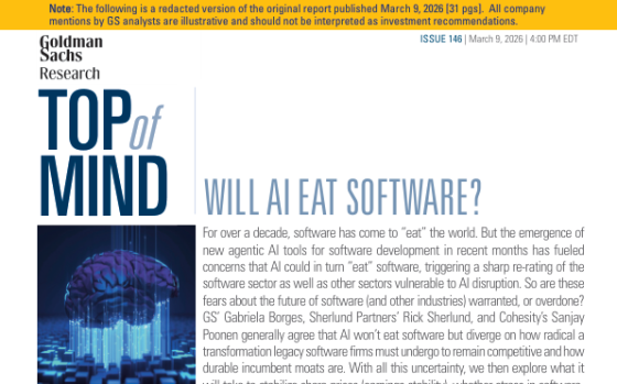 Goldman Sachs – Will AI Eat Software, Mar 2026 