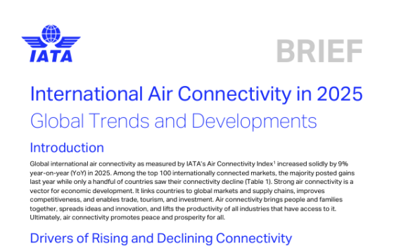 IATA – International Air Connectivity in 2025: Global Trends and Developments 