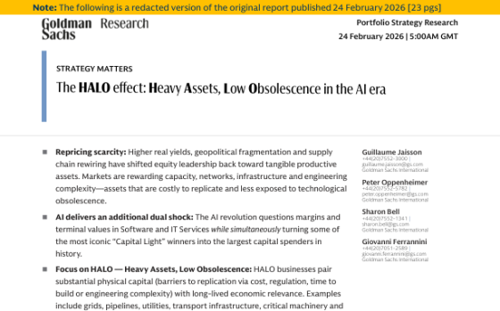 Goldman Sachs – The HALO Effect: Heavy Assets, Low Obsolescence in the AI Era 